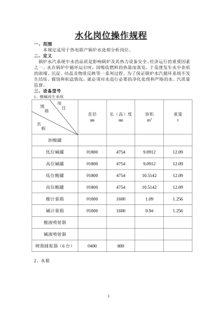 水化岗位操作规程