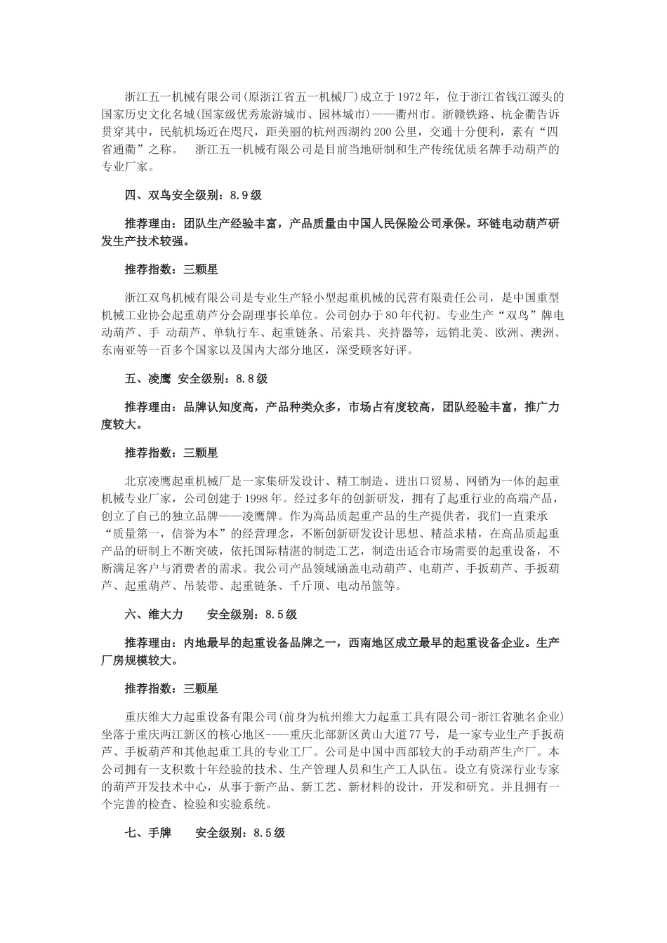 手扳葫芦十大品牌详细信息分析_第2页