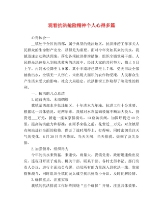 观看抗洪抢险精神个人心得多篇 