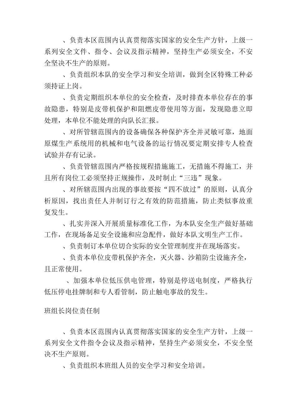 洗选安全生产岗位责任制_第2页