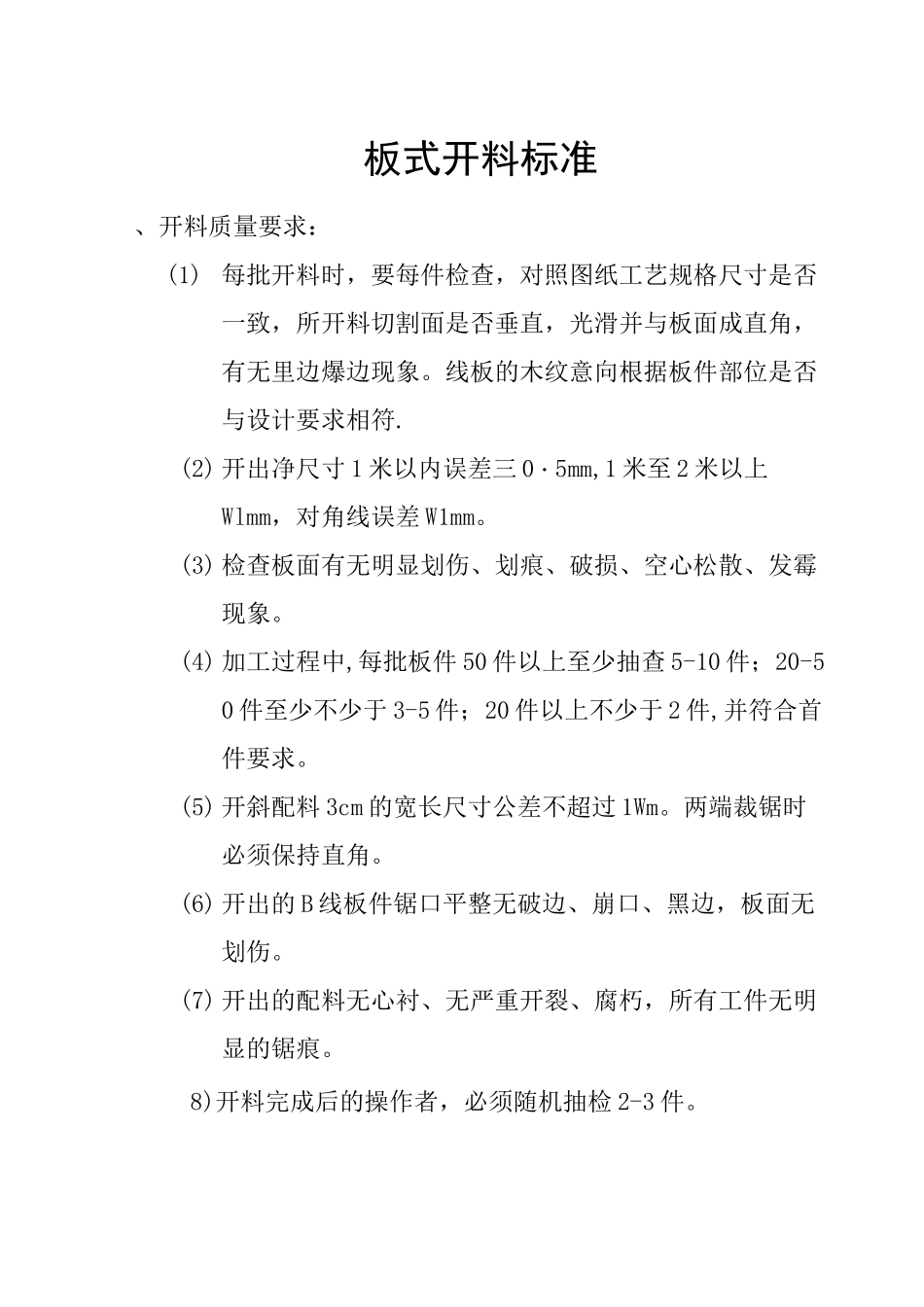 家具企业板材开料规范标准_第1页