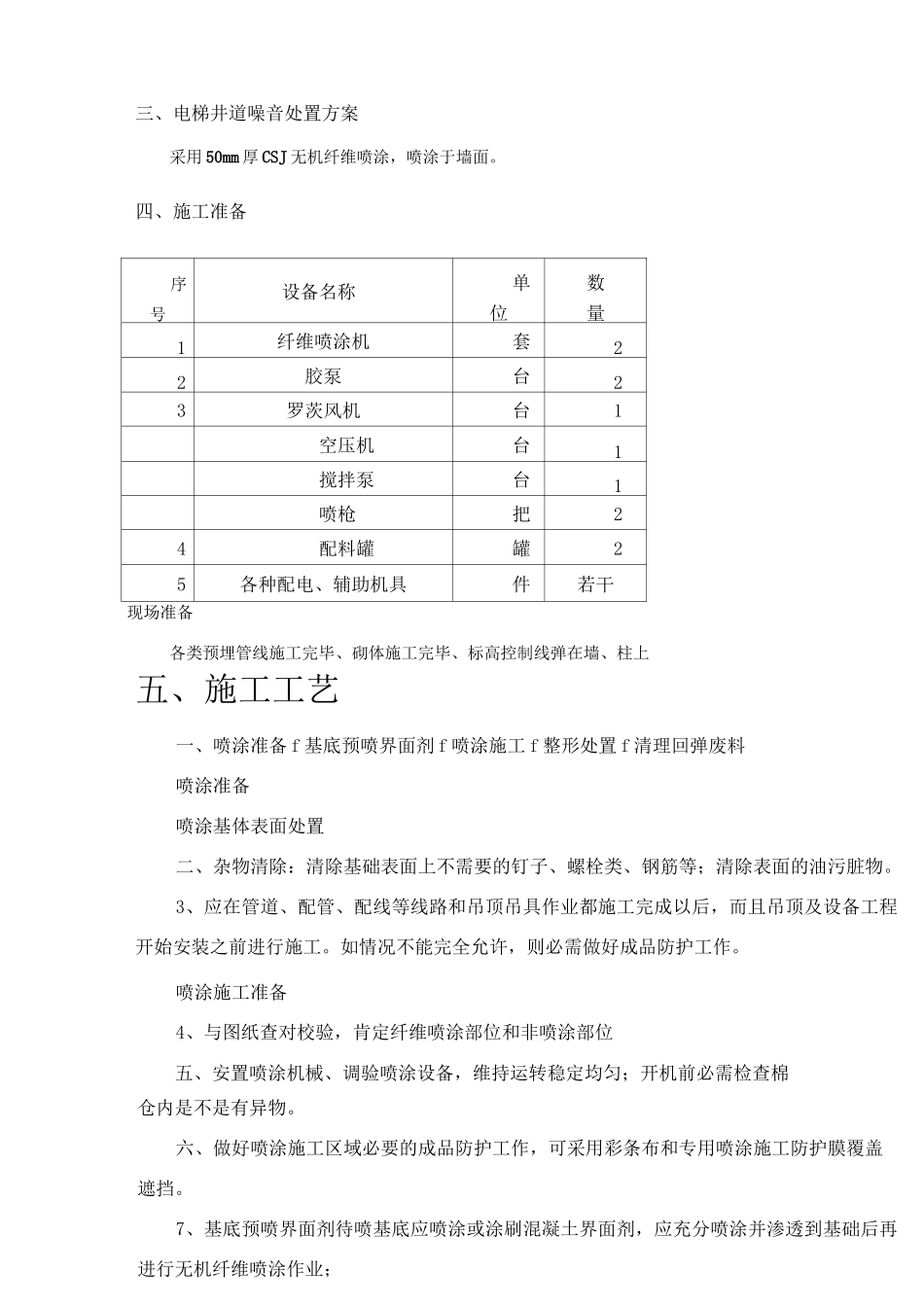 无机纤维喷涂电梯井隔音降噪施工方案_第3页