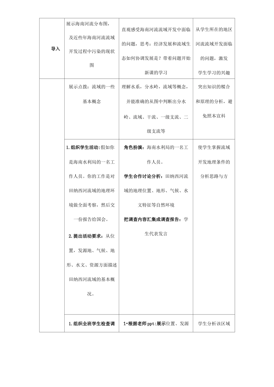 人教版必修三第三章第二节《流域的综合开发以美国田纳西河流域为例》教学设计_第3页