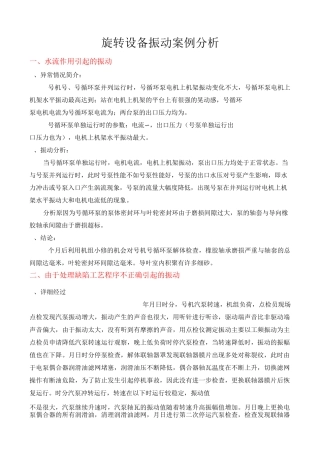 旋转设备振动案例讲解