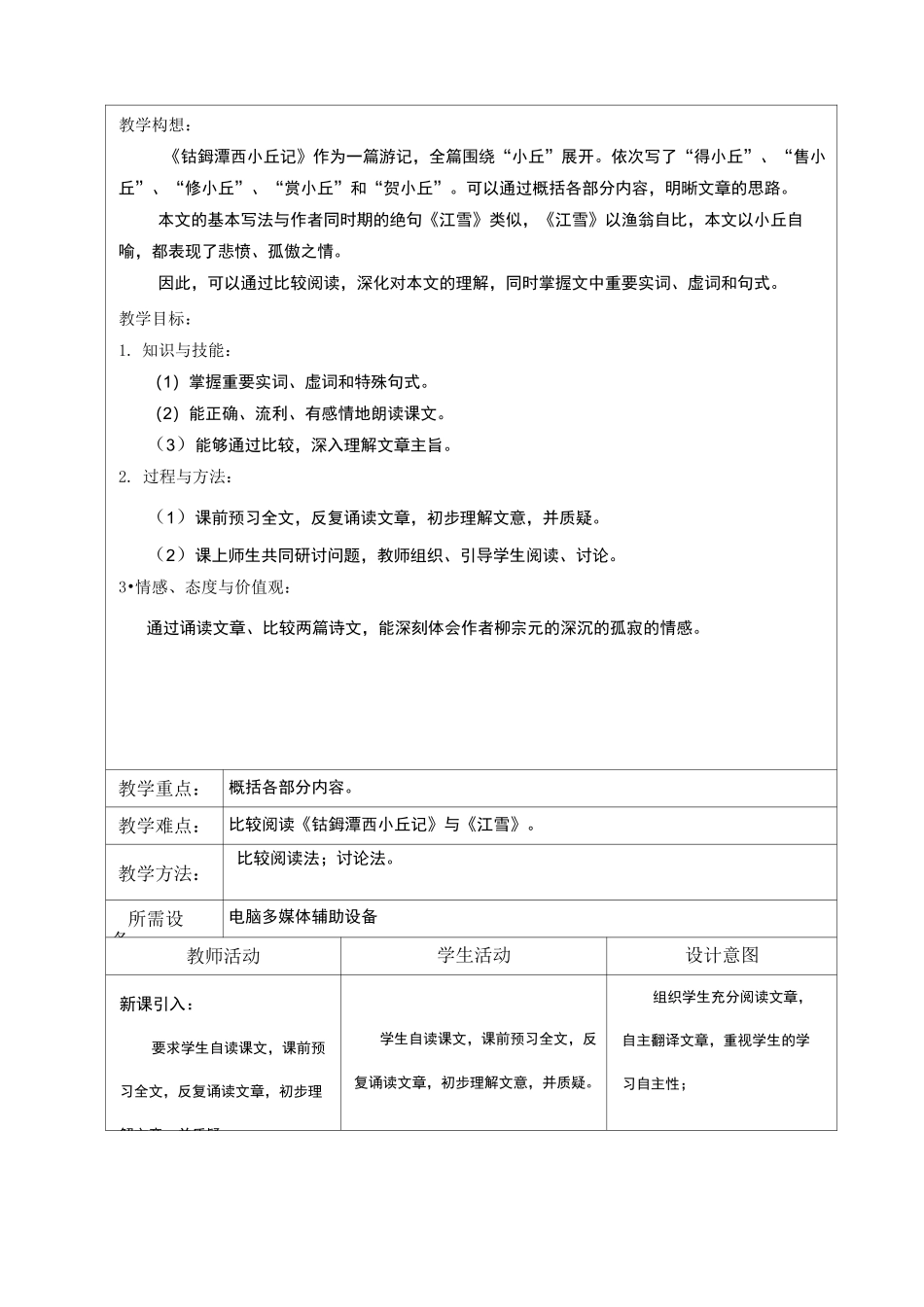 《钴鉧潭西小丘记》教学案_第2页