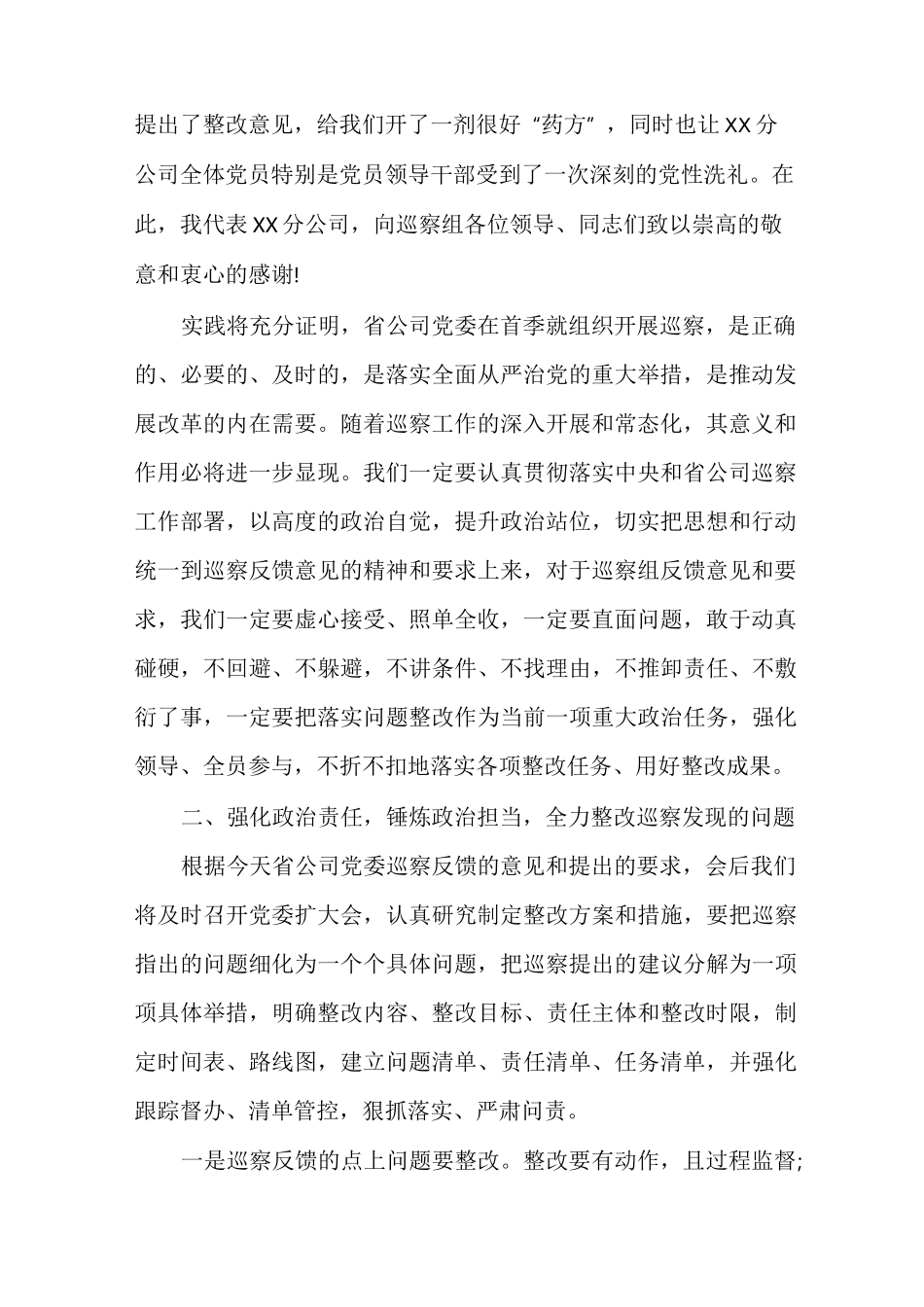 领导在巡察后的反馈会议上个人发言稿_第2页