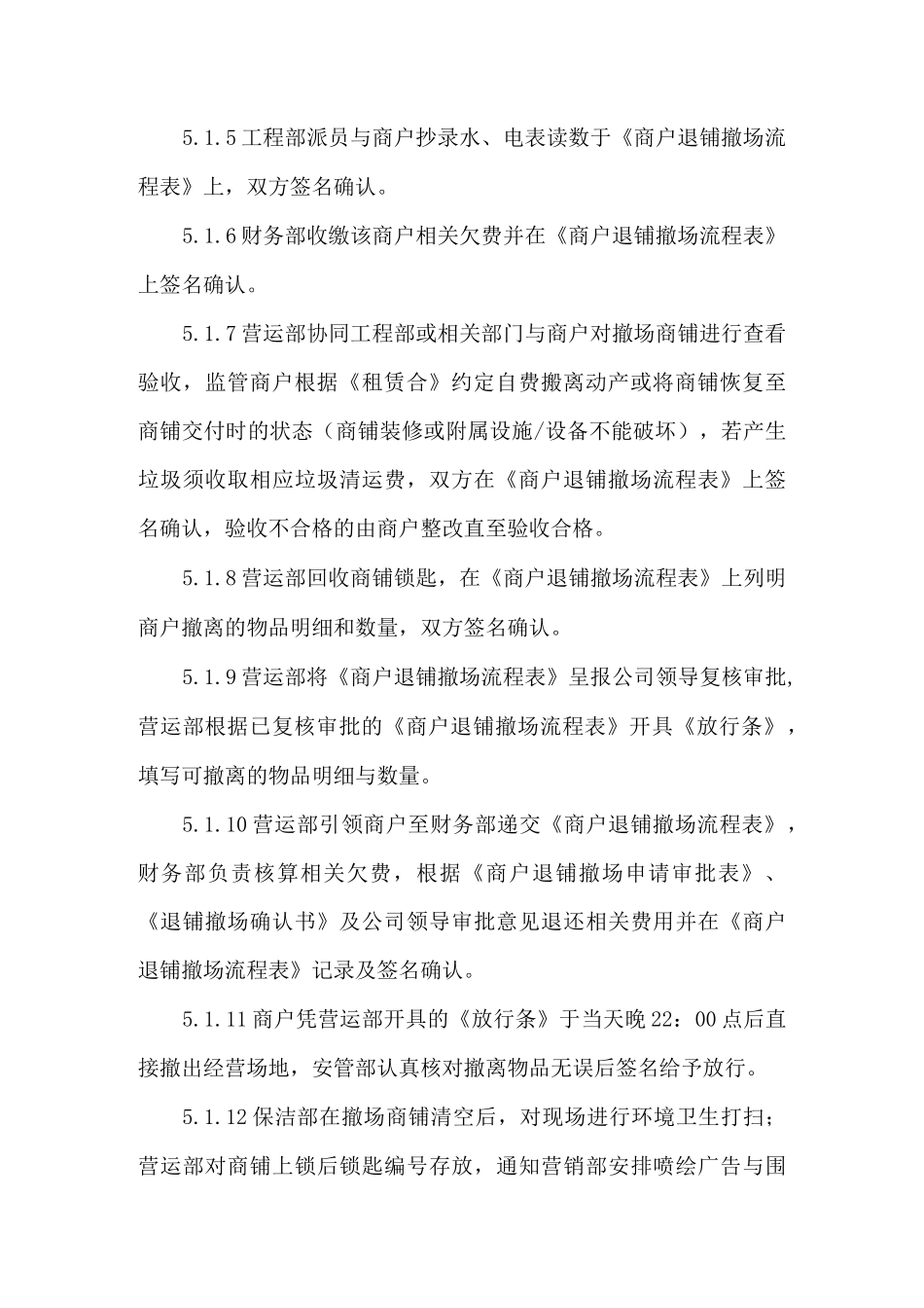 购物中心商铺撤场操作规程_第3页