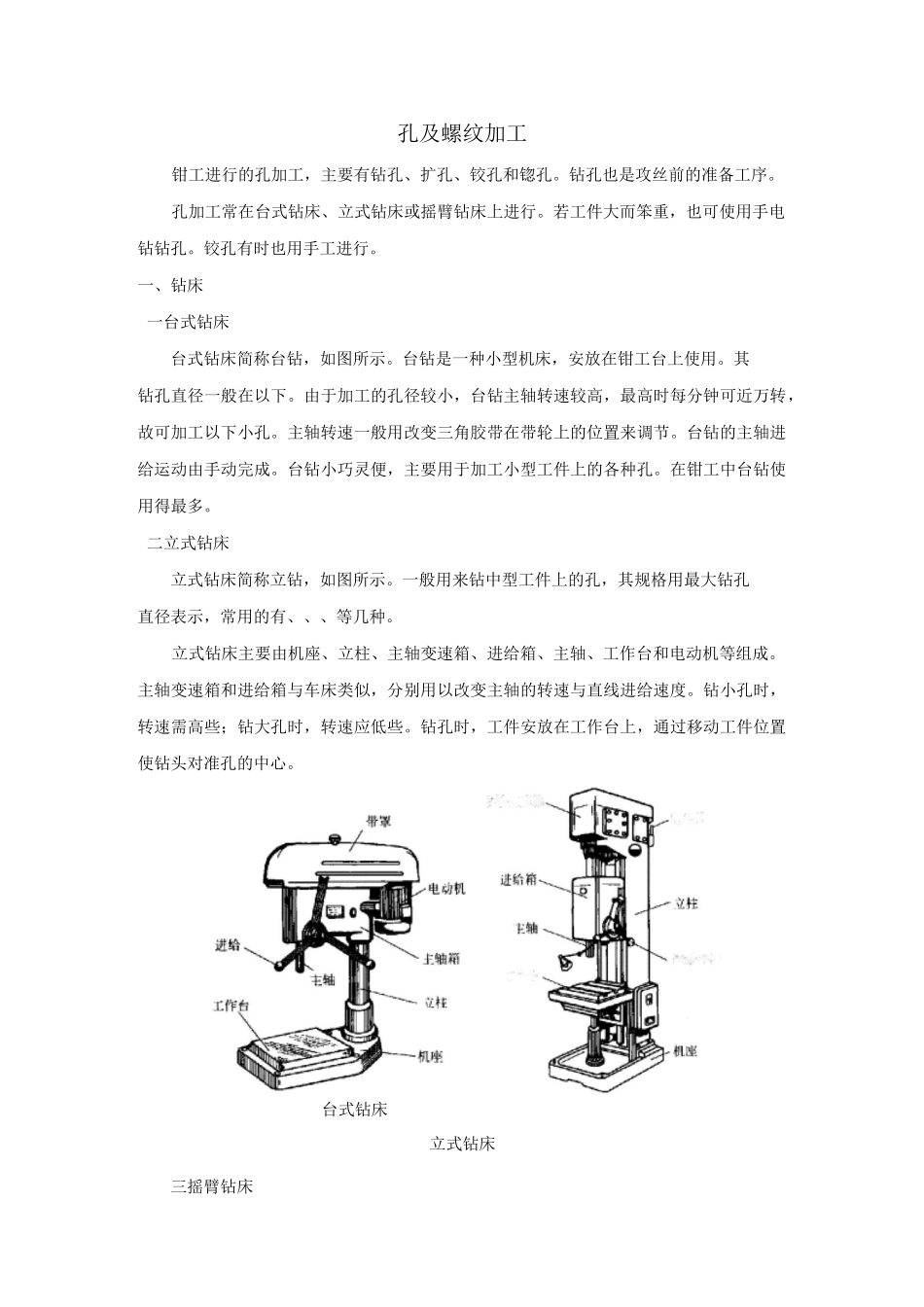 孔及螺纹加工_第1页