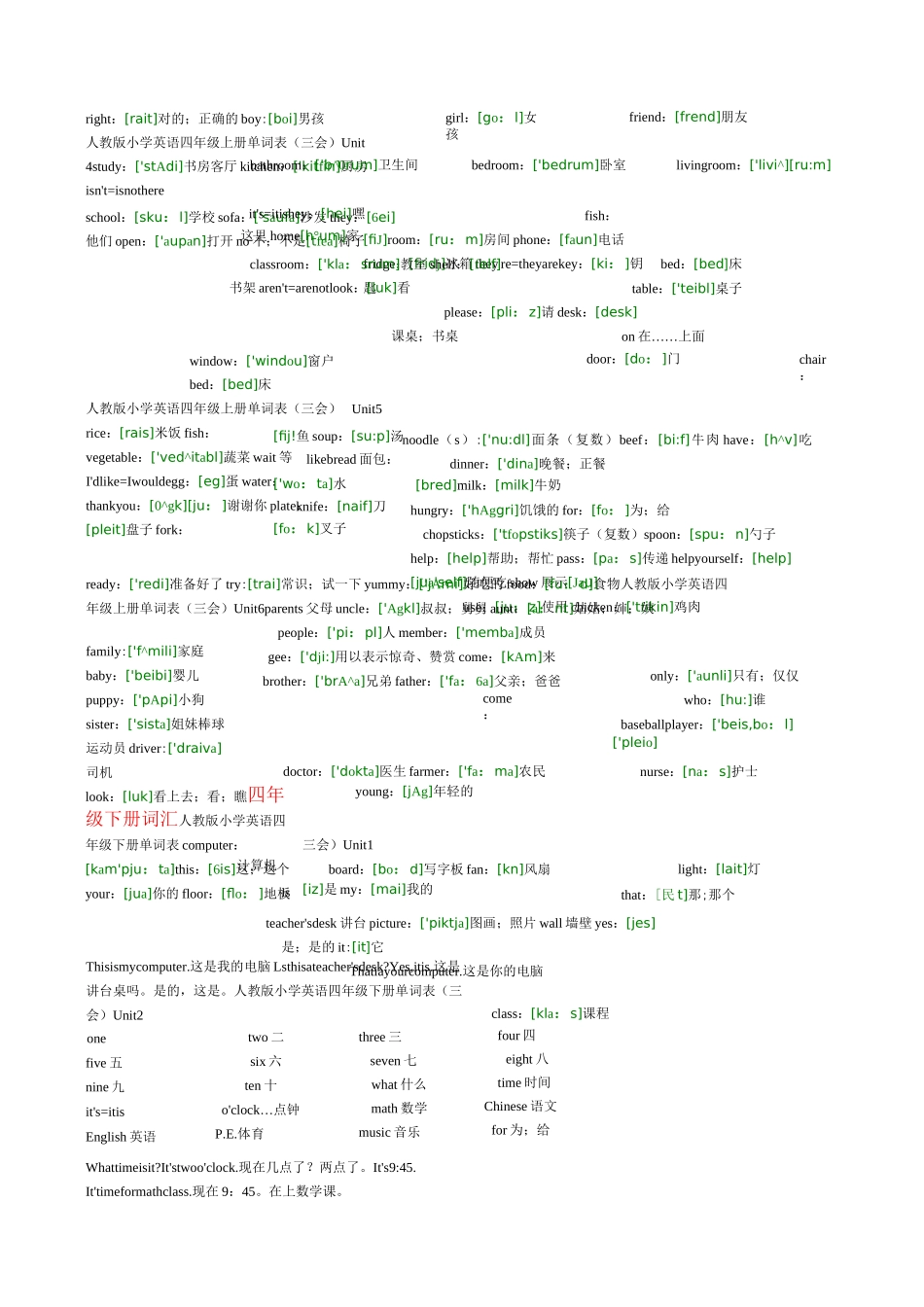 新课标人教版小学英语单词表汇总_第3页