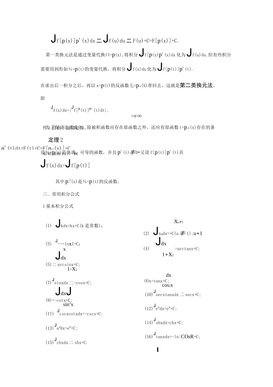 不定积分求解方法及技巧_第2页