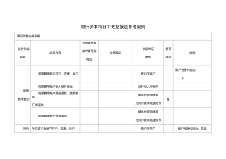 银行资本项目下数据报送参考规则