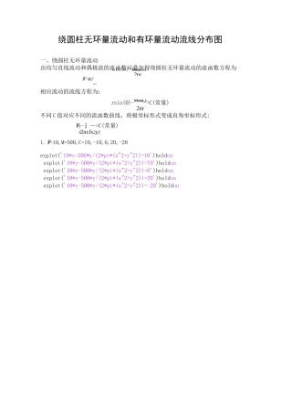 绕圆柱无环量流动和有环量流动流线分布图