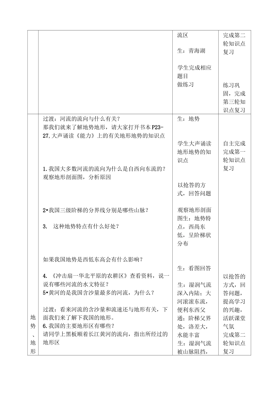 《中国的自然环境》复习课教案_第3页