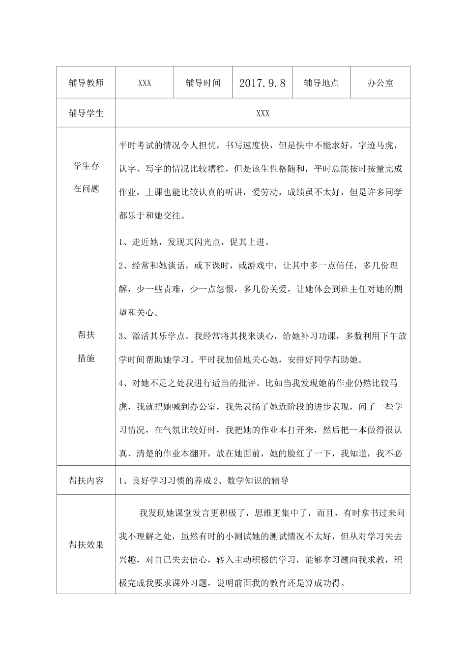 六年级学困生 留守儿童  建档立卡生一学期的帮扶记录_第3页