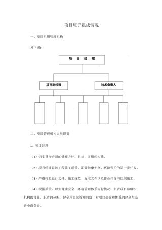 项目班子组成情况