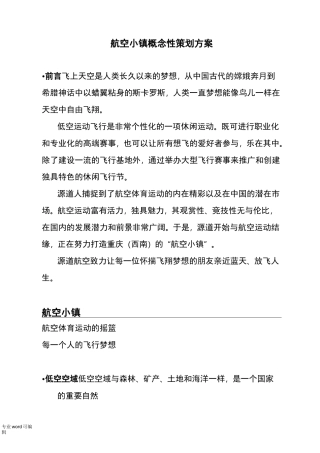 航空小镇概念性策划方案