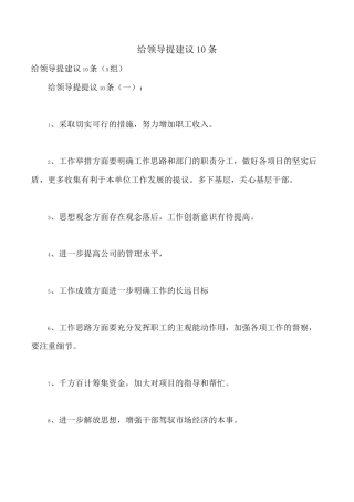 给领导提建议10条