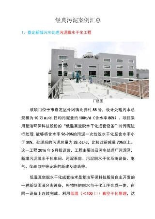 污泥处置实际案例