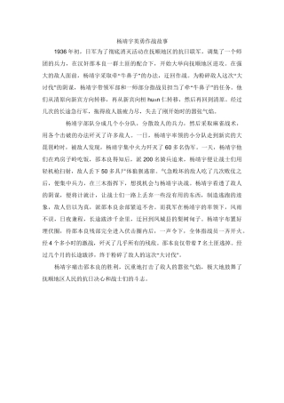 杨靖宇的故事