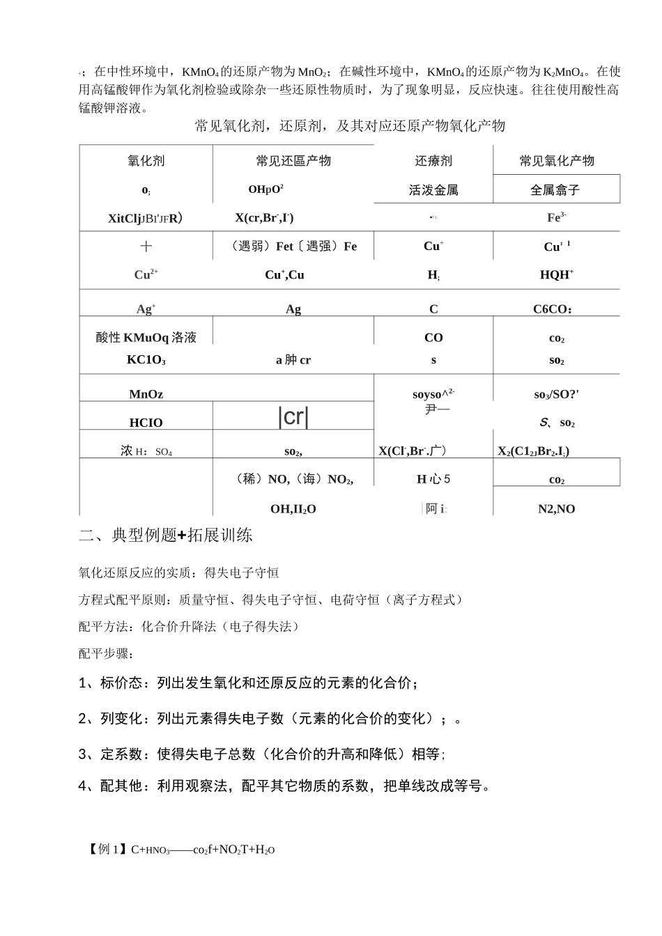 高一化学氧化还原反应配平知识点加习题讲义_第2页