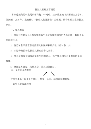 新生儿窒息复苏规范