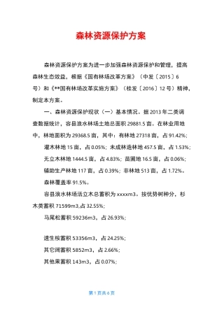 森林资源保护方案