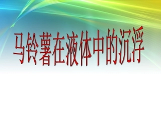 探索马铃薯沉浮的原因