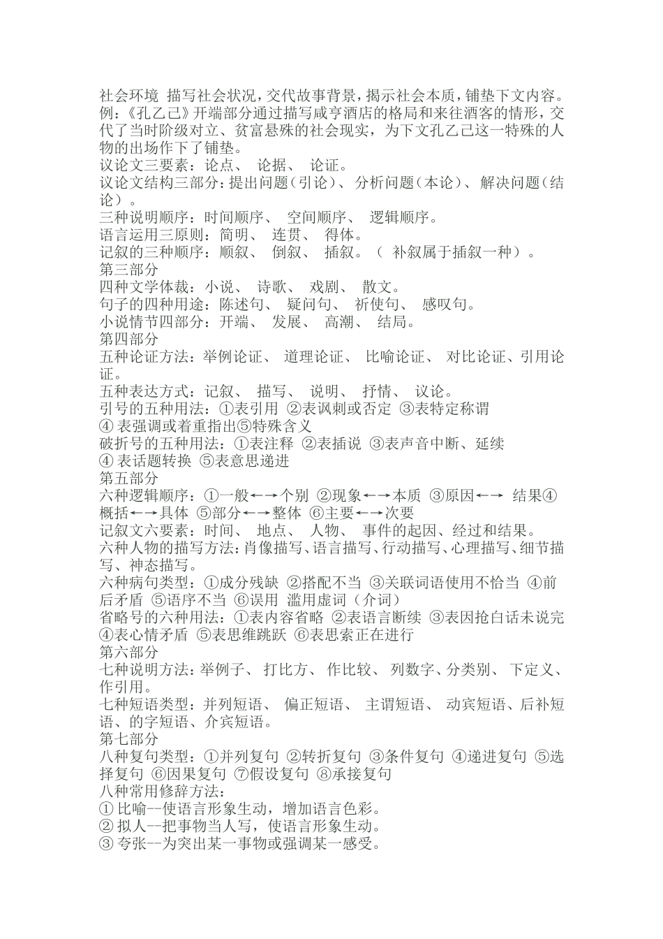 初中语文阅读知识点归纳_第2页