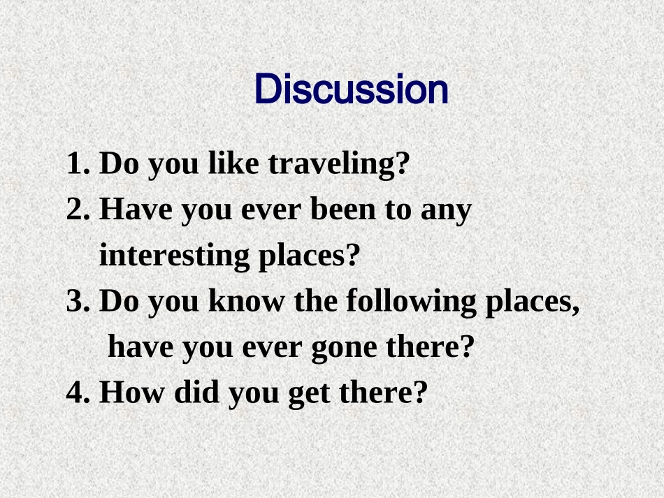 人教英语必修一同课异构课件：Unit3TravelJournalSectionAWarmingupandReading (2)_第3页