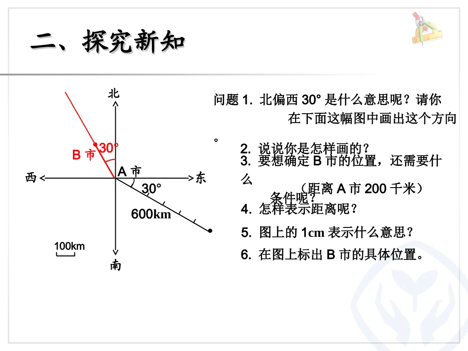 例2根据方向和距离，在图上绘出物体的位置_第3页