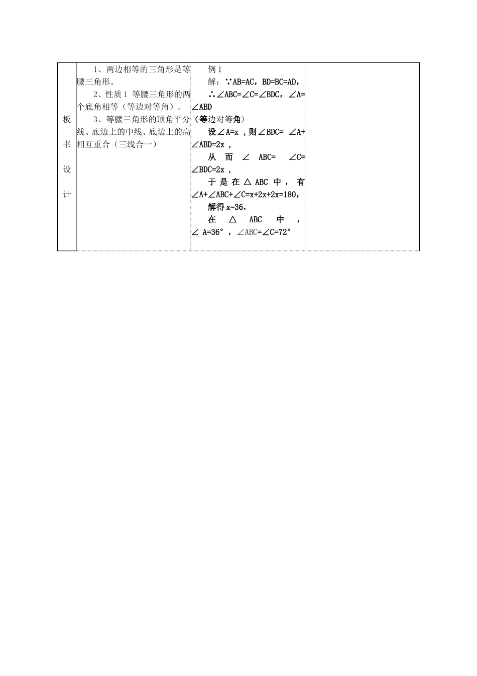 永和镇一中孙晶晶等腰三角形的性质课堂教学设计表_第3页