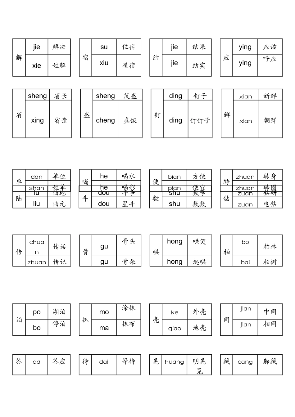 二年级下册多音字_第1页