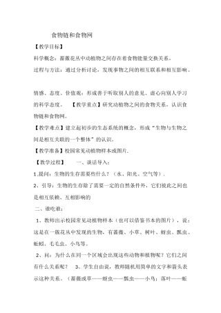食物链和食物网