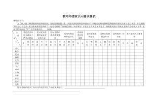 教师师德家长问卷调查表