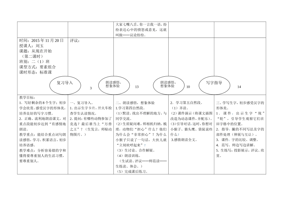 从现在开始第一二课时图文结构式备课教案_第2页