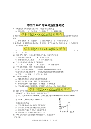 2013年枣阳综理适应2