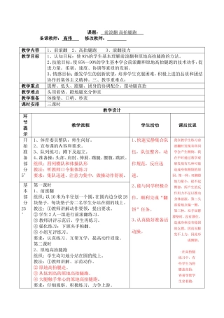 前滚翻高抬腿跑