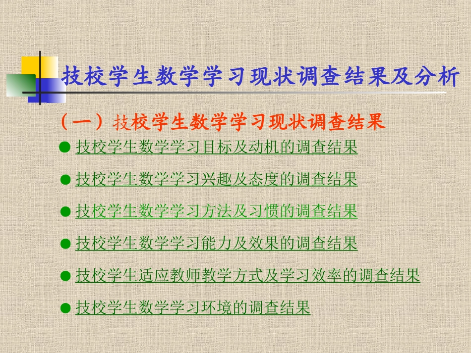 技校学生数学学习现状调查1_第1页