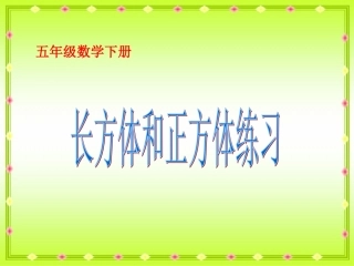 《长方体和正方体练习》PPT课件