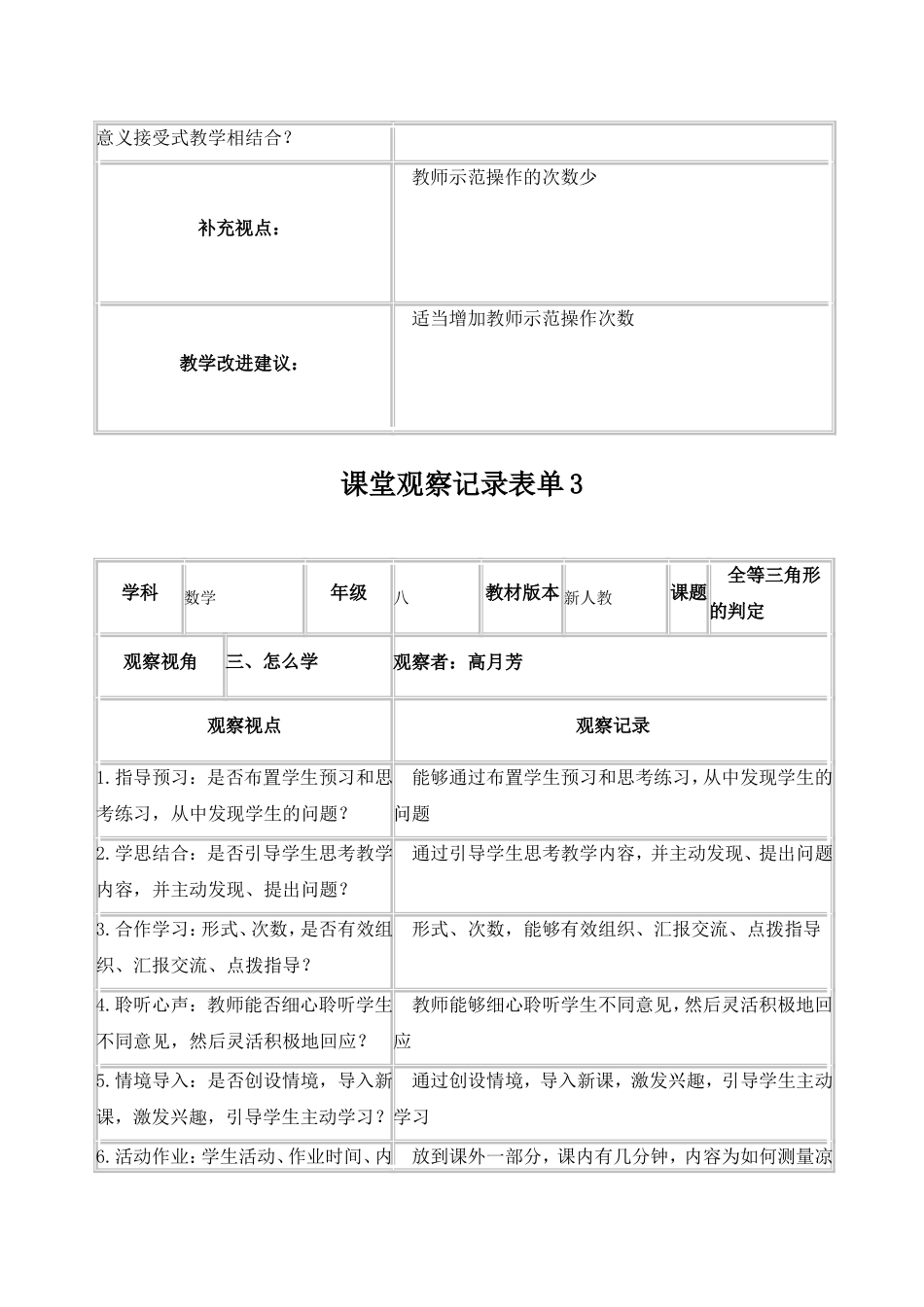 高月芳课堂观察记录表单_第3页