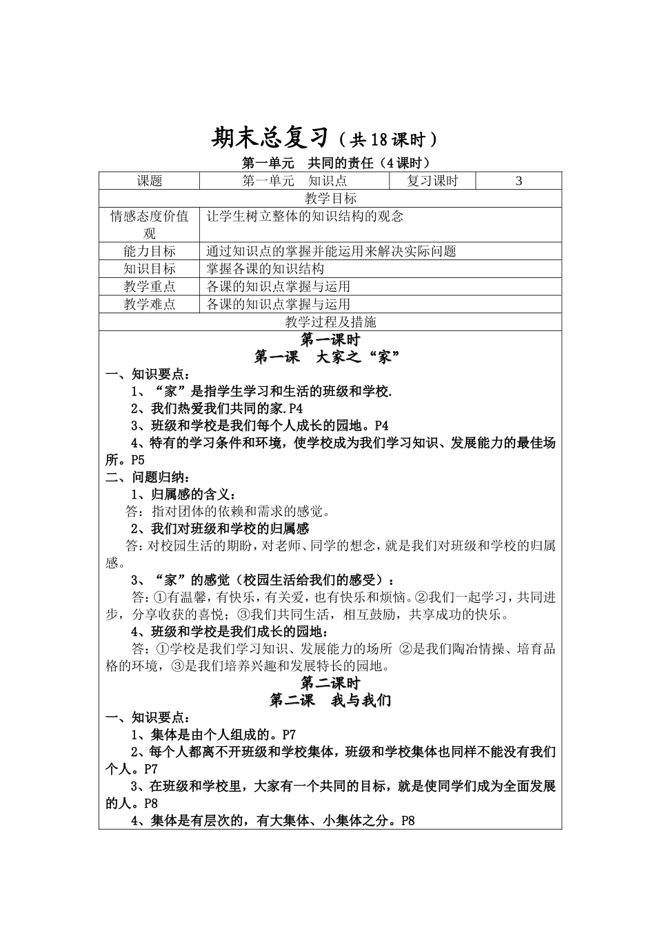 下思想品德复习教案_第1页