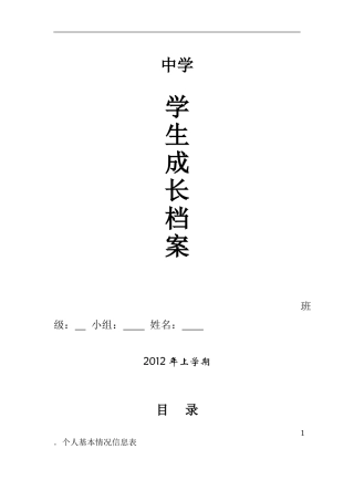 初中生成长档案1