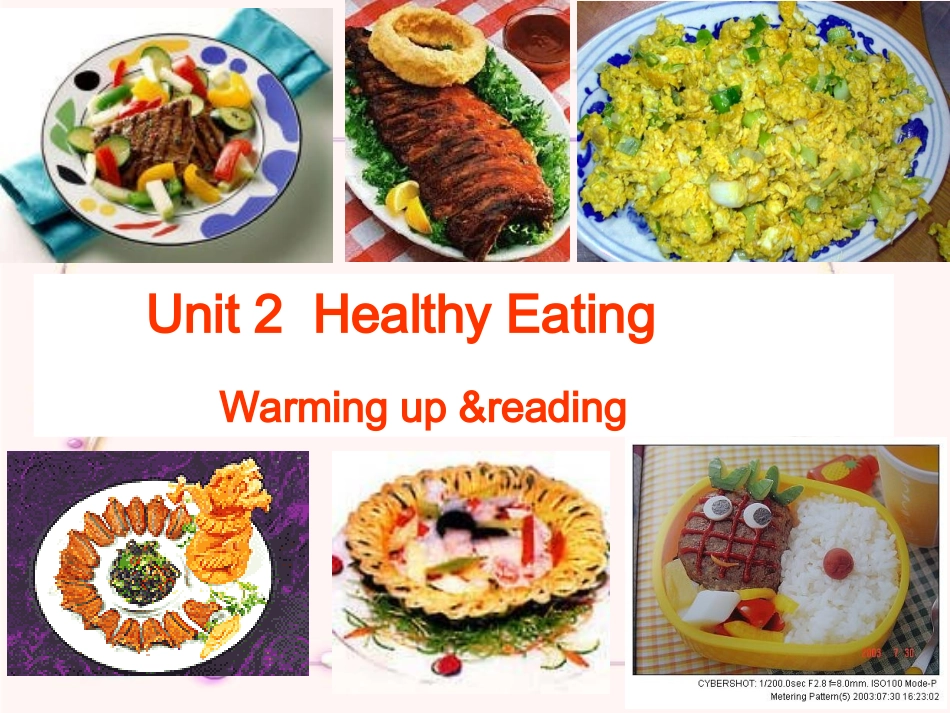 [中学联盟]浙江省温州市啸秋中学高中英语必修3课件：unit2HealthyEatingwarmingup_第1页