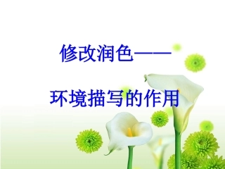 修改润色——  环境描写的作用