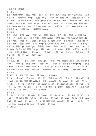 初三年级上学期诗词文背诵默写大竞赛