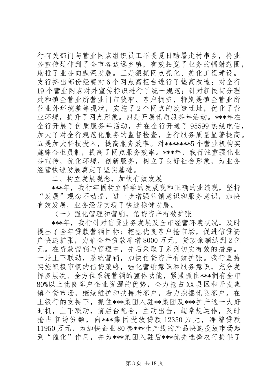 农行支行行长年度工作讲话发言_第3页