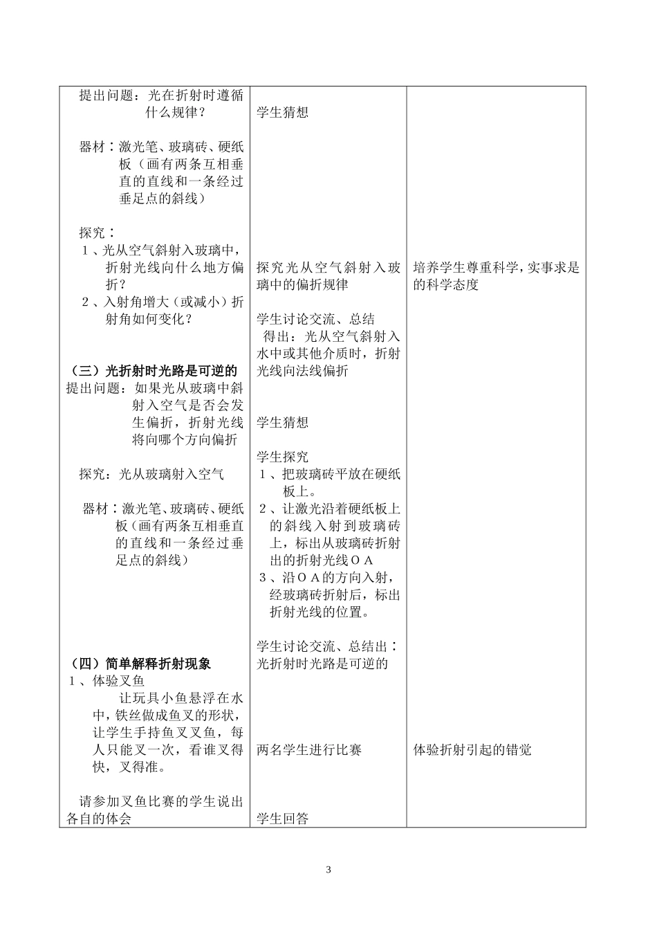 光的折射教案_第3页