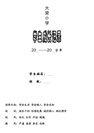 大荣小学学生成长档案