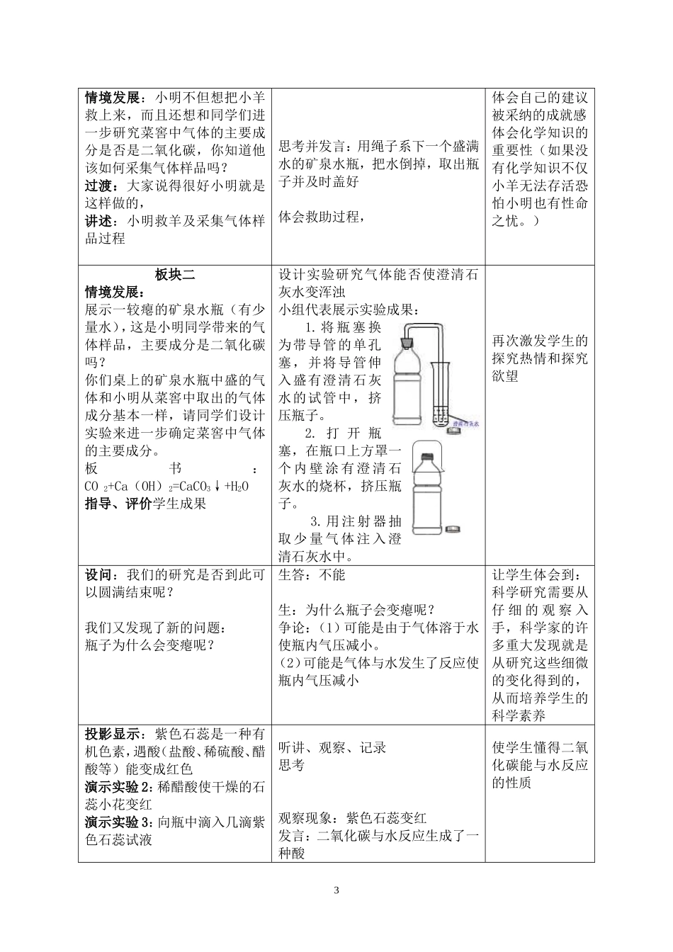 二氧化碳的性质教学设计_第3页