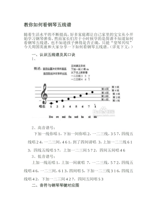 钢琴五线谱入门已及其它教程1